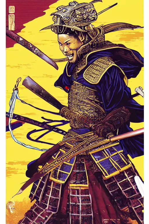 Image similar to poster of stephen curry as a samurai, wearing han - era armor, by yoichi hatakenaka, masamune shirow, josan gonzales and dan mumford, ayami kojima, takato yamamoto, barclay shaw, karol bak, yukito kishiro