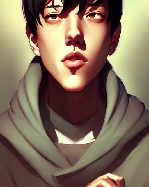 Image similar to pete davidson, portrait shinkai makoto studio ghibli studio key hideaki anno sakimichan stanley artgerm lau rossdraws james jean marc simonetti elegant highly detailed digital painting artstation pixiv