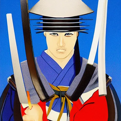 Image similar to A Polish samurai, Y2K, portrait, by Mariko Mori