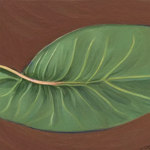 Prompt: detailed painting of a single small seed sitting on loose fresh earth, breaking open to reveal the cotyledon. muted colors and natural tones.