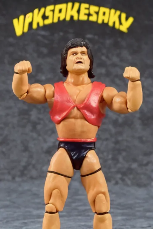 Image similar to volodymyr zelenskyy as a 1 9 8 0 s wrestling action figure