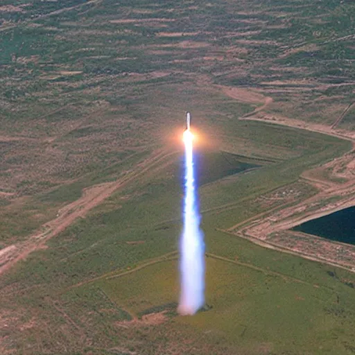 Image similar to rocket launch from above