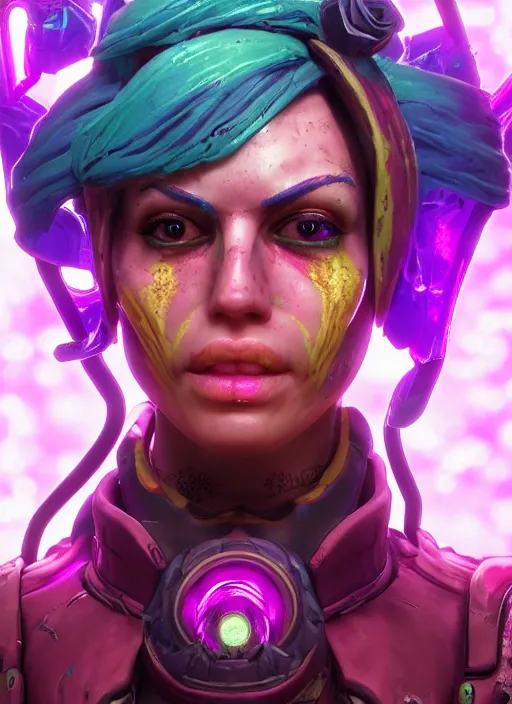 Image similar to glowwave portrait of a rose from borderlands 3, au naturel, hyper detailed, digital art, trending in artstation, cinematic lighting, studio quality, smooth render, unreal engine 5 rendered, octane rendered, art style by klimt and nixeu and ian sprigger and wlop and krenz cushart.