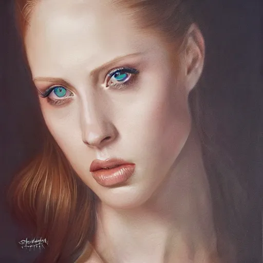 Prompt: ultra realistic portrait painting of deborah ann woll, art by stanley artgerm, 4 k, ultra realistic, highly detailed, epic lighting