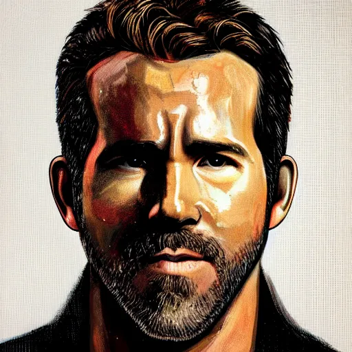 Prompt: ryan reynolds in disco elysium, portrait, painting, high quality