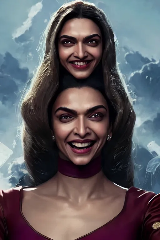 Prompt: Portrait of Deepika Padukone as Baroness in G.I, Joe, with evil smile, in a movie still cinematic, artstation, Greg rutkowski, UHD 8K