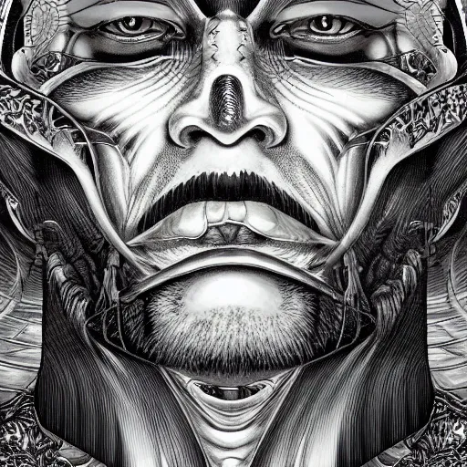 Image similar to portrait closeup of crazy jafar, symmetrical, by yoichi hatakenaka, masamune shirow, josan gonzales and dan mumford, ayami kojima, takato yamamoto, barclay shaw, karol bak, yukito kishiro