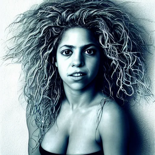 Prompt: Portrait of Shakira by Martin Schoeller