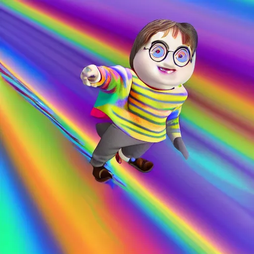 Prompt: harry potter, lisa frank style, 3 d render