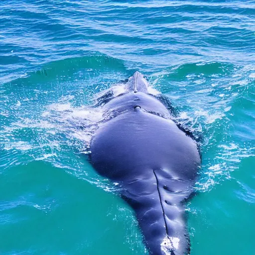 Image similar to underwater ocean, 1 2 whales, pod, family, swimming to surface, calm, photograph, realistic, peaceful, light rays, beautiful, majestic, dapple, camera angle from below, distance,