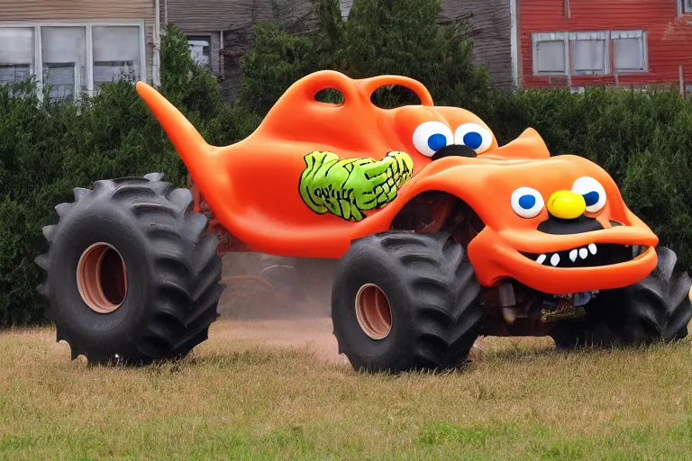 Prompt: garfield monster truck