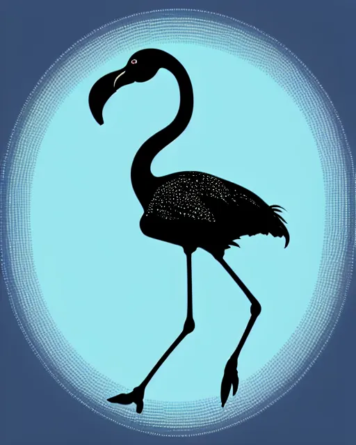 Image similar to silhouette of a flamingo, highly detailed, photorealistic, vector art, 8 k