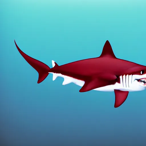 Image similar to an anthro shark swimming in the ocean covered in blood, photorealistic, 4K, award-winning