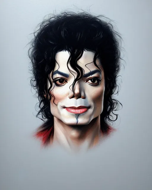 Image similar to Portrait of Michael Jackson but he is white, real life skin, intricate, elegant, highly detailed, artstation, concept art, smooth, sharp focus, art by artgerm and greg rutkowski and alphonse mucha