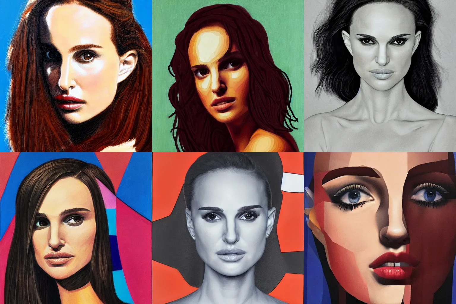 Prompt: portrait of natalie portman, detailed, cubism