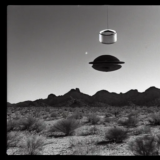 Prompt: ufo over the sonoran desert, super 8 camera footage, slightly out of focus