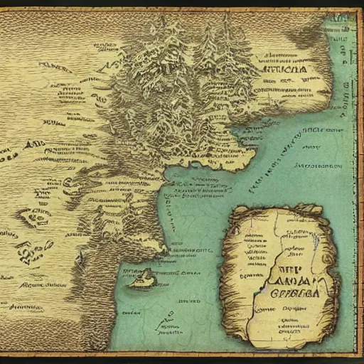 Image similar to map of michigan in middle earth