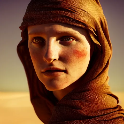 Prompt: photographic portrait of a stunningly beautiful middle ages renaissance female in strong sunlight in the atacama desert, contemporary fashion shoot, by edward robert hughes, annie leibovitz and steve mccurry, david lazar, jimmy nelsson, breathtaking, 8 k resolution, extremely detailed, beautiful, establishing shot, artistic, hyperrealistic, beautiful face, octane render