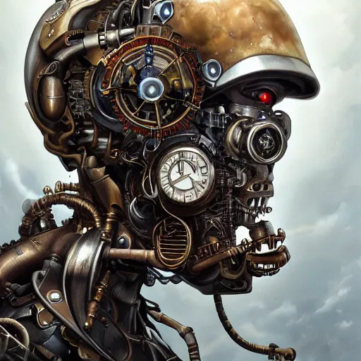 portrait painting of a steampunk cyborg transhumanism, | Stable ...