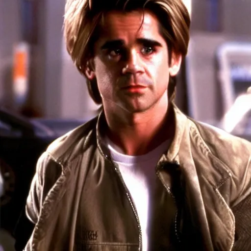 Image similar to colin farrell as Marty McFly in Back To The Future