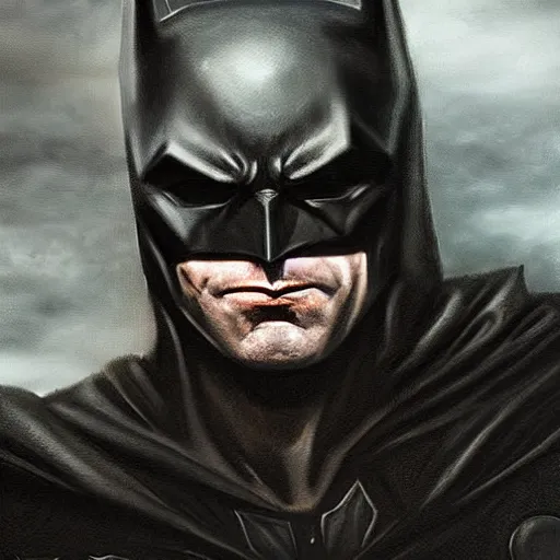 Prompt: angry batman , elden ring boss, matte painting, detailed, elden ring, oil on canvas