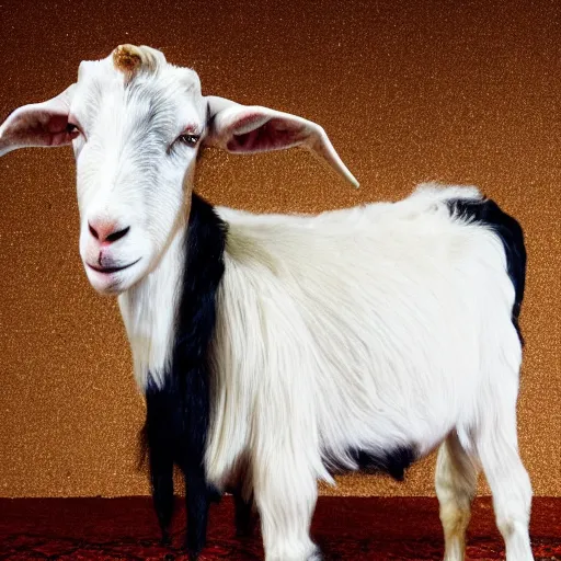 Image similar to a portrait of taylor swift in the role of a goat