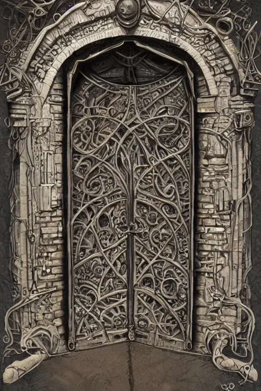 Prompt: painting of an intricate gateway portal to another dimension, trending on artstation, 30mm