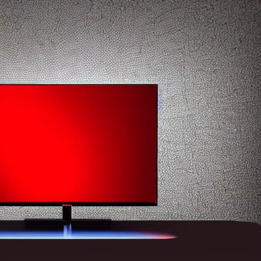 Image similar to a TV on a red background 8k hdr very detailed