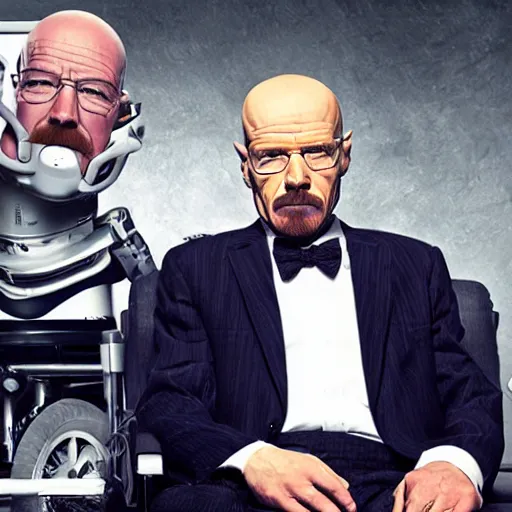 Prompt: Walter white as stephen hawkins