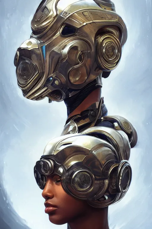 Prompt: ultra realistic illustration, wearing a futuristic mask, afrofuturistic, hacknaut cyberpunk, sci - fi, fantasy, intricate, elegant, highly detailed, digital painting, artstation, concept art, smooth, sharp focus, illustration, art by artgerm and greg rutkowski and alphonse mucha