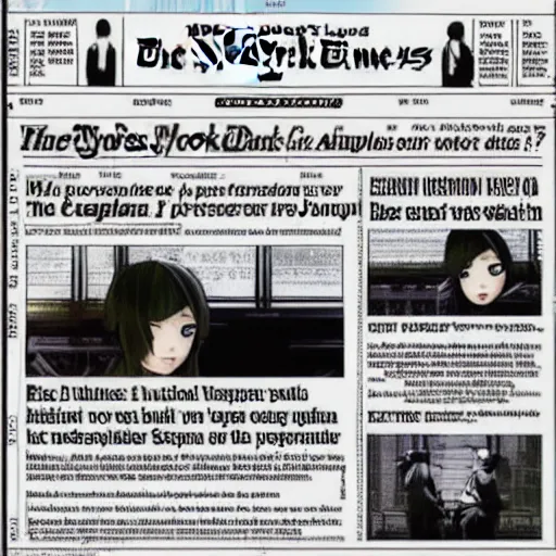 Image similar to the new york times newspaper talking about catgirls are living as spies for japan, photo copy, scanned from printer.