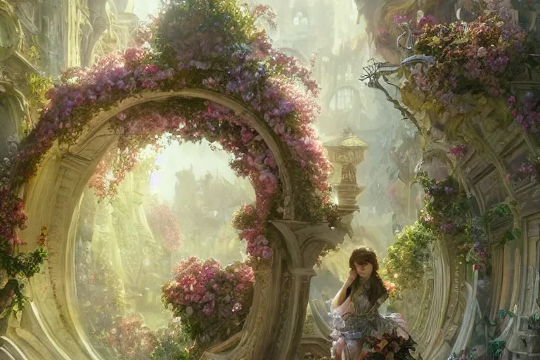 Prompt: ultra realistic illustration, baroque fairy gateway to flowerland from diablo and baldurs gate, intricate, elegant, highly detailed, digital painting, artstation, concept art, smooth, sharp focus, illustration, art by artgerm and greg rutkowski and alphonse mucha