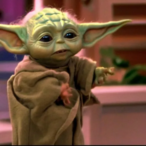 Prompt: 1 baby yoda ( 2 0 1 4 ) in the tv show golden girls