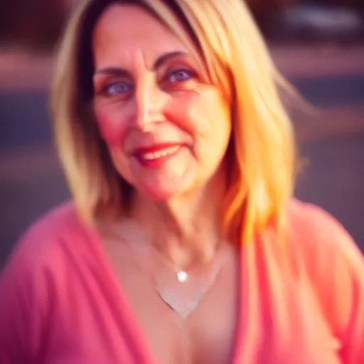 Prompt: beautiful hyperdetailed photograph of your really hot mom, golden hour, soft focus, medium shot, 8 k, portra 4 0 0