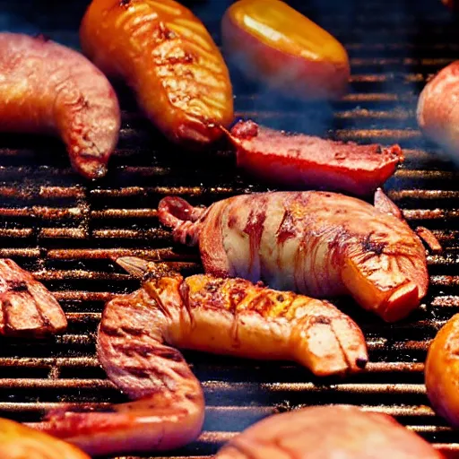 Image similar to roasted peppa pig on a barbecue, cg render, photorealistic, 4k