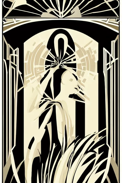 Image similar to Alternative reality in the style of Art Deco and Nouveau