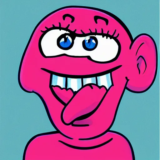 Prompt: cartoon style, strong chin, big smile, big lips, handsome squidward portrait, vivid colors