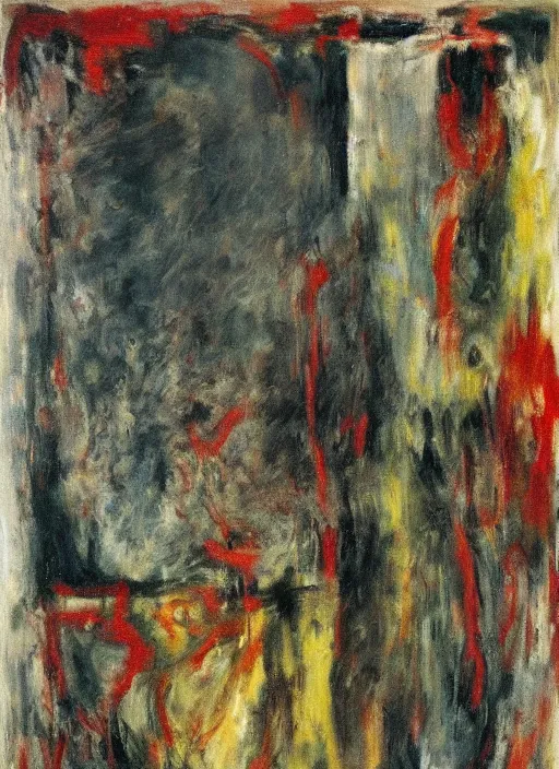 Image similar to sfumato abstract oil on canvas, by rothko, by jackson pollock, by monet