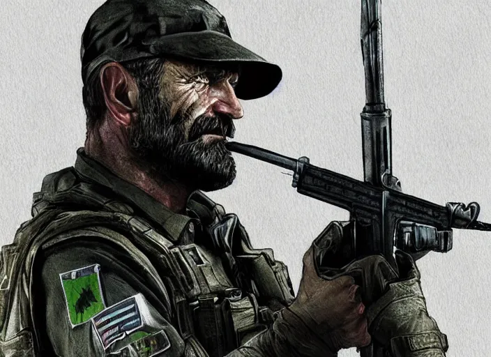 Image similar to a portrait of captain price form call of duty modern warfare