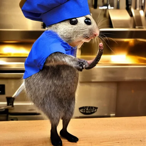 Image similar to blue rat with chef's hat