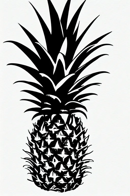 Image similar to minimalist watercolor art of a pineapple, illustration, vector art