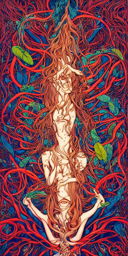 Image similar to The Ayahuasca Spirit, by James Jean