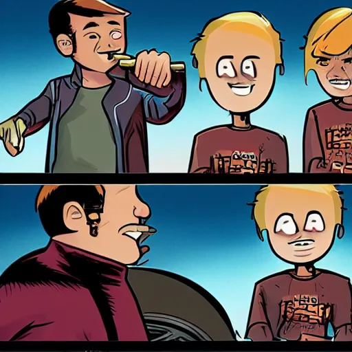 Image similar to penny arcade panel featuring tycho and gabe, textless, textless, wordless