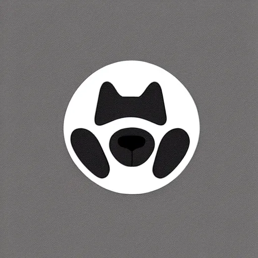 Image similar to minimal geometric dog logo by karl gerstner, monochrome