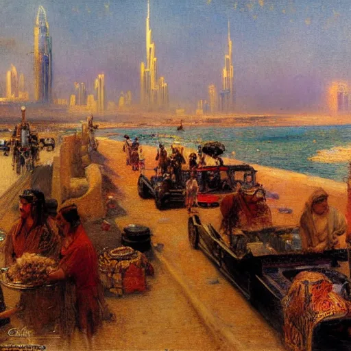 Image similar to gta : dubai, by gaston bussiere