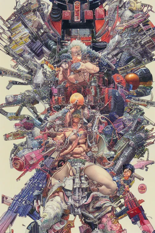 Image similar to beautiful hyperdetailed anime illustration of a poster, by moebius, masamune shirow and katsuhiro otomo