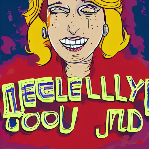 Image similar to Julia from hellthy junk food, digital art