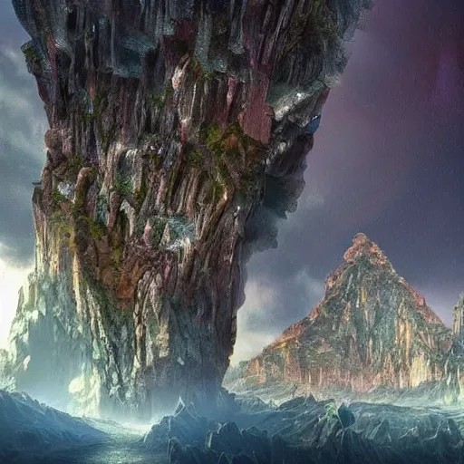 Image similar to a very beautiful crazy landscape photo of a secret civilization