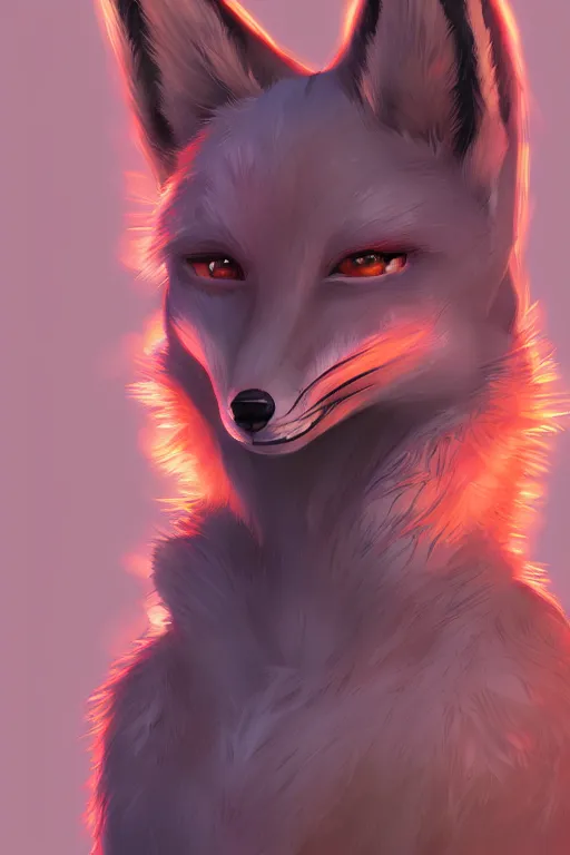 Image similar to a fox fursona, trending on artstation, by kawacy, furry art, digital art, cyberpunk, high quality, backlighting