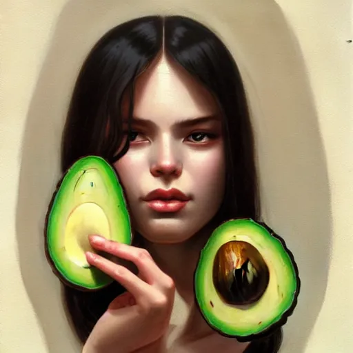 Prompt: avocado, bone in the form of the head of ilona mask, elegant, highly detailed, my rendition, digital painting, artstation, concept art, smooth, sharp focus, illustration, art by artgerm and greg rutkowski and alphonse mucha and uang guangjian and gil elvgren and sachin teng